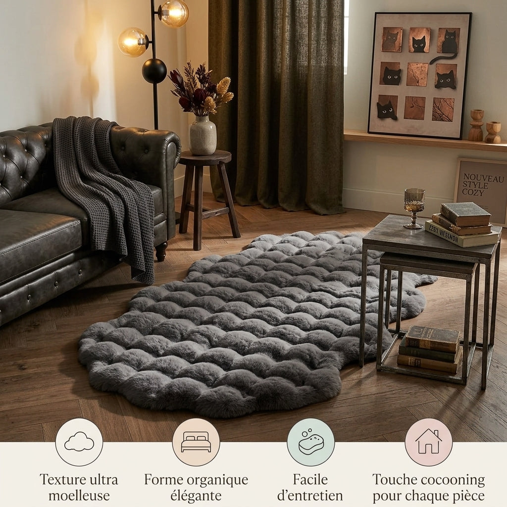 Tapis Peluche Cocooning — Douceur Sous les Pieds