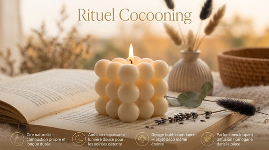 Bougie Sculptée Sphère — Pièce Déco & Cadeau