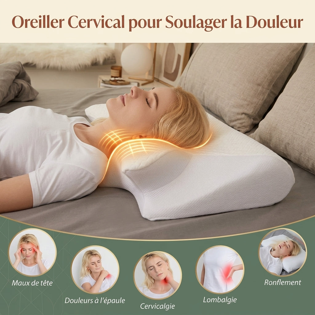 Oreiller Papillon Mémoire de Forme — Détente Cervicale