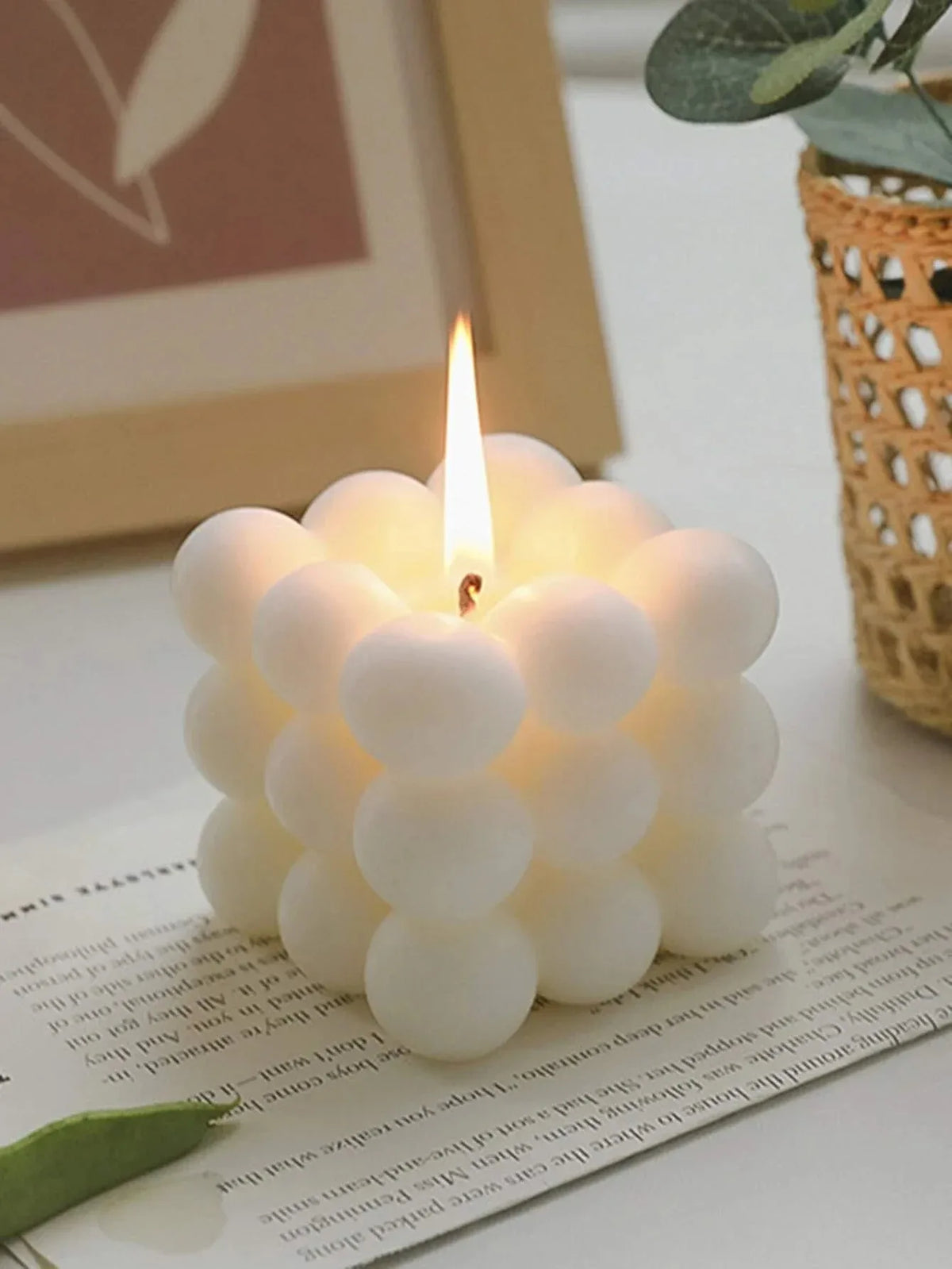 Bougie Sculptée Sphère — Pièce Déco & Cadeau