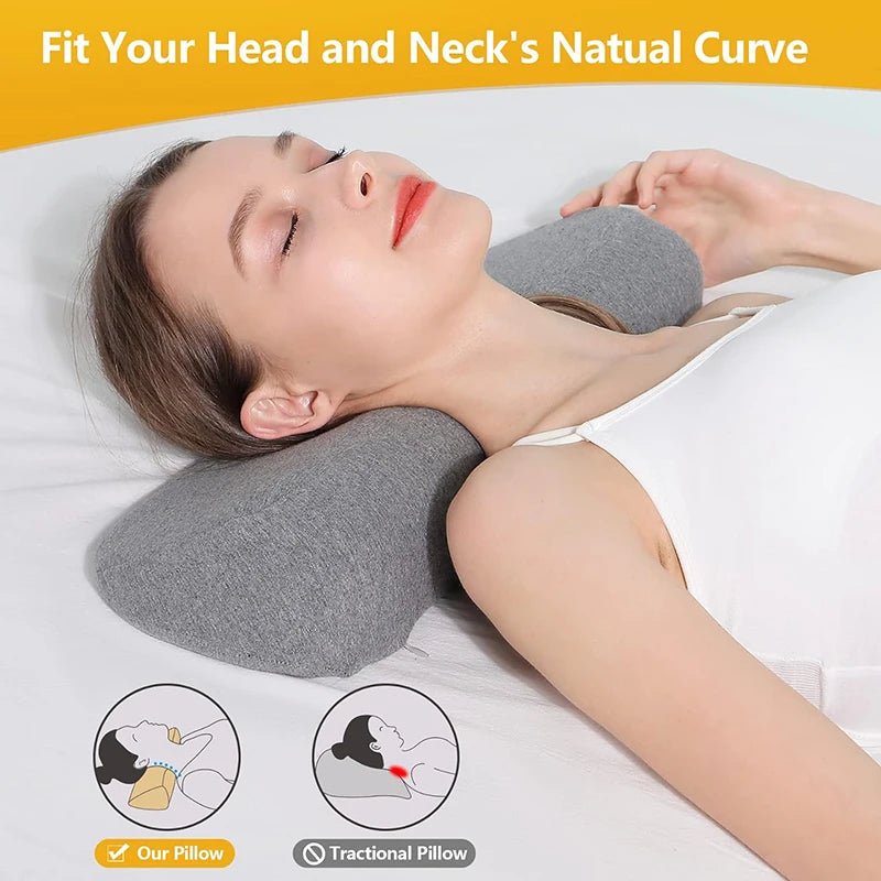 Oreiller Cervical Contouré — Spécial Dormeur Latéral